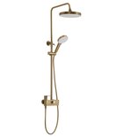 Photo: Duschsäule mit Hebelarmatur, schwenkbarer Einlauf, Gold matt