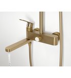 Photo: Duschsäule mit Hebelarmatur, schwenkbarer Einlauf, Gold matt
