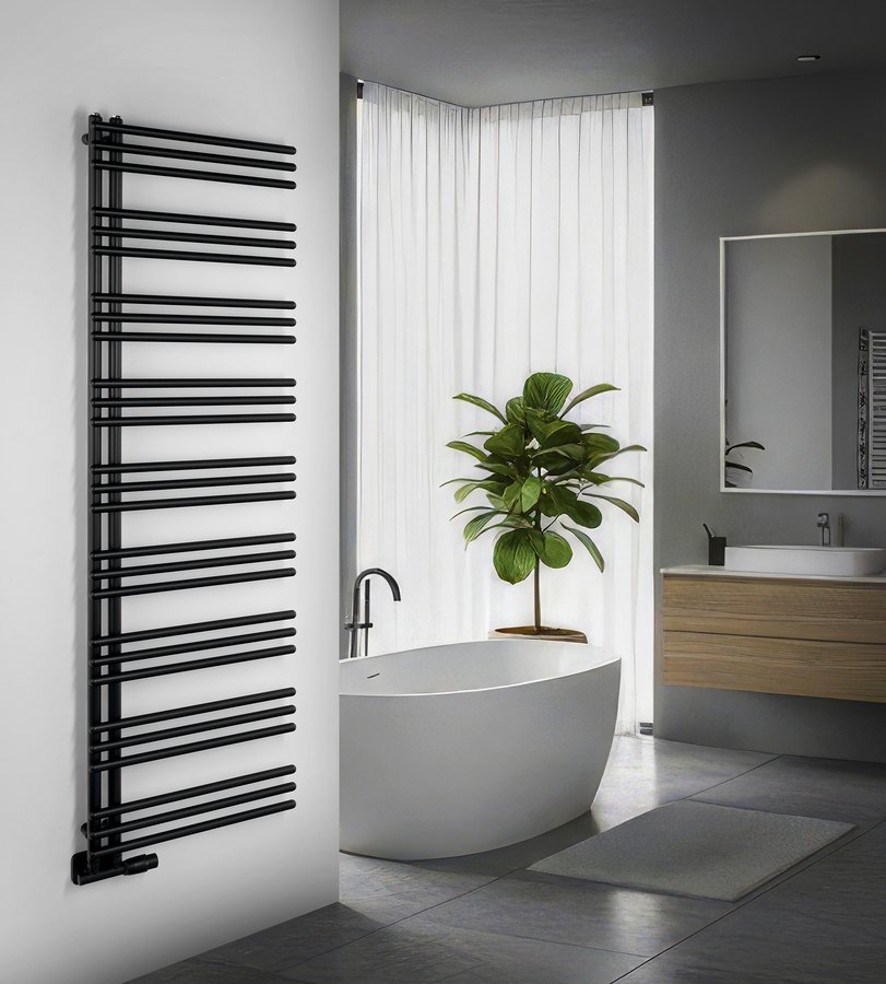 Aqualine POSEIDON otopné těleso 550x1740mm, černá mat PS517B