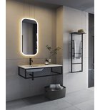 Photo: SKA Konsole unter Waschbecken/Waschtisch, 119,7x22x51cm, Schwarz matt