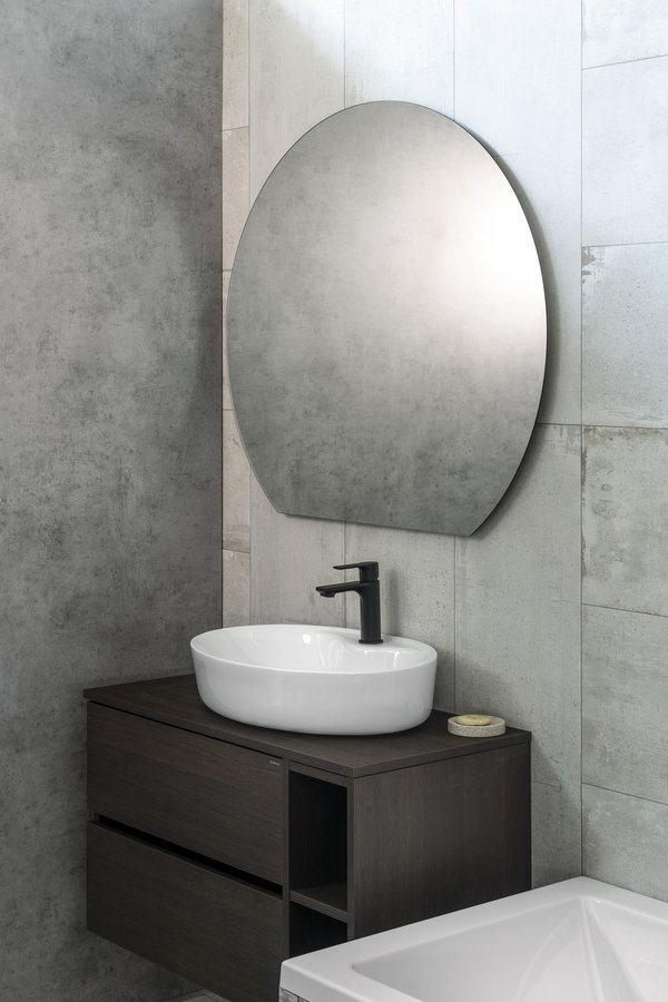 Sapho DARA CUT zrcadlo s LED podsvícením 20W, ø 100x90cm, topná fólie 34900CI