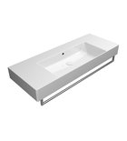 Photo: KUBE X keramické umývadlo 120x47cm, s&nbsp;odkladacími plochami, bez otvoru, biela ExtraGlaze