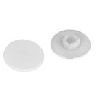 Photo: Support bar cover, round, white matt, 2 pcs