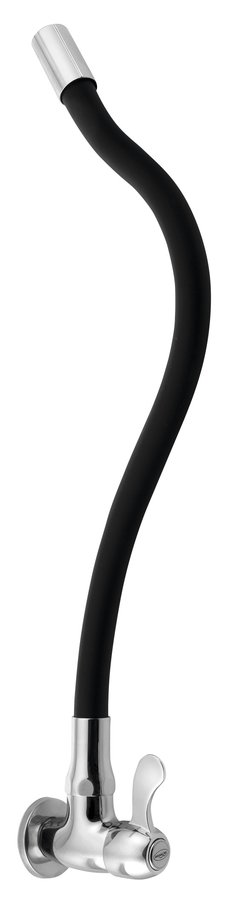 Aqualine Nástěnný kulový ventil 1/2", flexibilní ramínko, chrom/černá mat ZY1813F