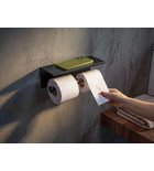 Photo: Double toilet paper holder with shelf 30cm, black matt