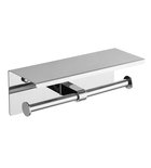 Photo: Double toilet paper holder with shelf 30cm, chrome