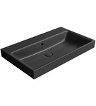 Photo: NUBES ceramic washbasin 80x50cm, no tap hole, black matt