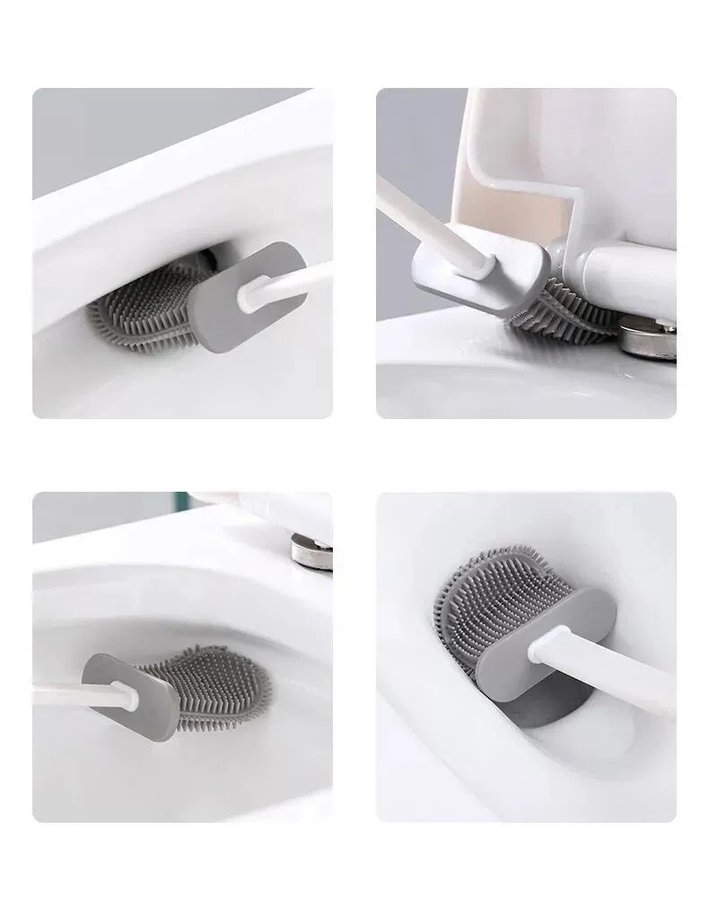 Aqualine SANA WC silikonová štětka závěsná/na postavení, bílá mat BS010