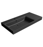 Photo: NUBES ceramic washbasin 100x50cm, shelf right, black matt