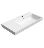 Photo: NUBES ceramic washbasin 100x50cm, shelf left, white ExtraGlaze