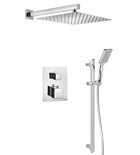 Photo: Concealed Shower Set with Thermostatic Mixer Tap, Installation Box, 2 Outlets, Chrome