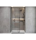 Photo: LUXOR BLACK drzwi prysznicowe 1300 mm, szkło czyste