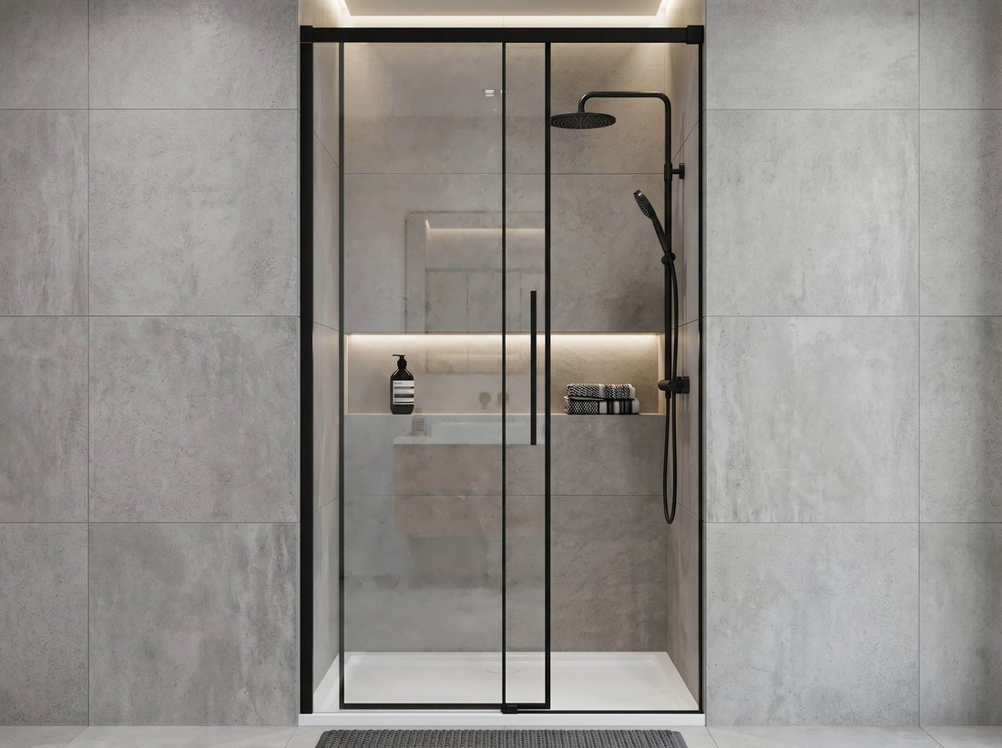 Gelco LUXOR BLACK sprchové dveře 1500mm, čiré sklo GU1215B
