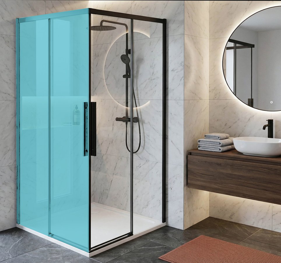 Gelco LUXOR BLACK sprchové dveře pro rohový vstup 800mm, čiré sklo GU2180B