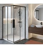 Photo: LUXOR BLACK drzwi prysznicowe wejście z&nbsp;rogu 800mm, szkło czyste