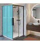 Photo: LUXOR BLACK Duschtür für Eckeingang 1000mm, Klarglas