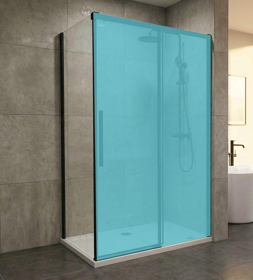 Gelco LUXOR BLACK boční stěna 900mm, čiré sklo GU5690B