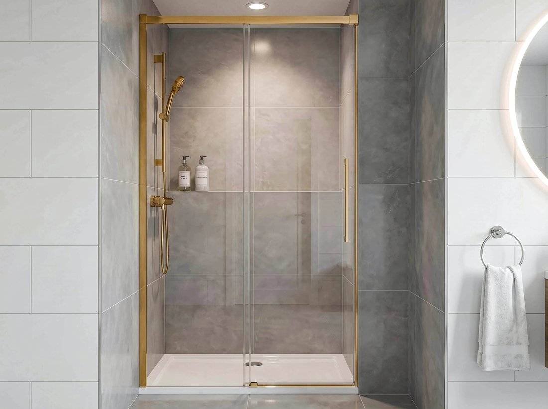 Gelco LUXOR GOLD MATT sprchové dveře 1000mm, čiré sklo GU1210G