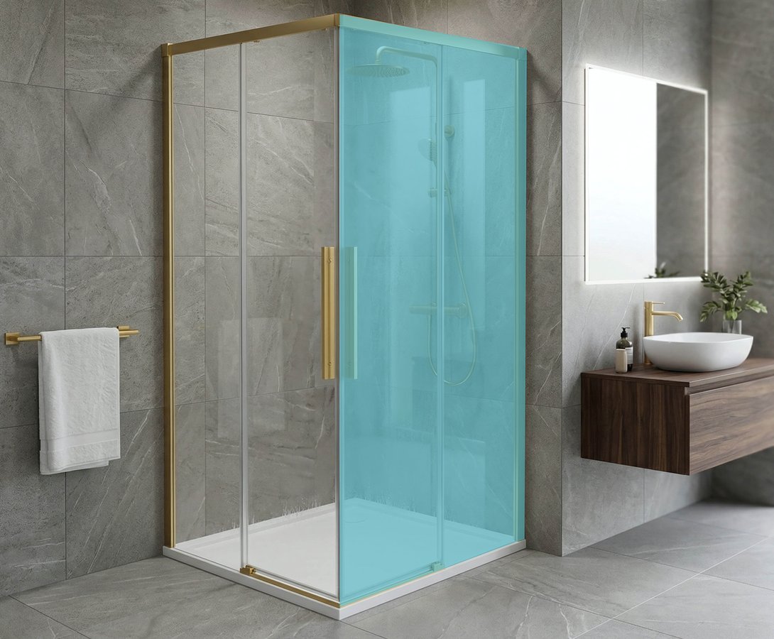 Gelco LUXOR GOLD MATT sprchové dveře pro rohový vstup 800mm, čiré sklo GU2180G