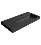 Photo: NUBES ceramic washbasin 100x50cm, shelf left, black matt