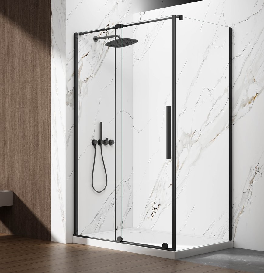 Gelco SPIRIT BLACK boční stěna 800mm, čiré sklo GI3580B