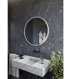 Photo: NOTION SLIM Spiegel im Rahmen, Rund, Durch. 80cm, Weiß matt