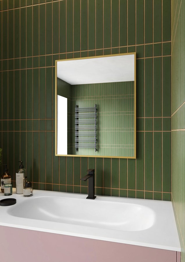 Sapho NOTION SLIM zrcadlo v rámu 60x80cm, zlato mat NT860G