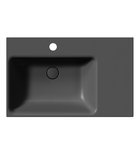 Photo: NUBES keramické umývadlo 80x50cm, s odkladacou plochou vpravo, čierna mat