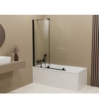 Photo: ROLLS BLACK bath Screen 1000x1500mm, clear glass