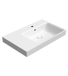 Photo: NUBES ceramic washbasin 80x50cm, shelf left, white ExtraGlaze