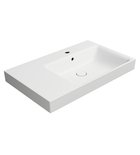 Photo: NUBES ceramic washbasin 80x50cm, shelf left, white matt