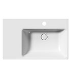Photo: NUBES keramické umyvadlo 80x50cm, s&nbsp;odkládací plochou vlevo, bílá mat