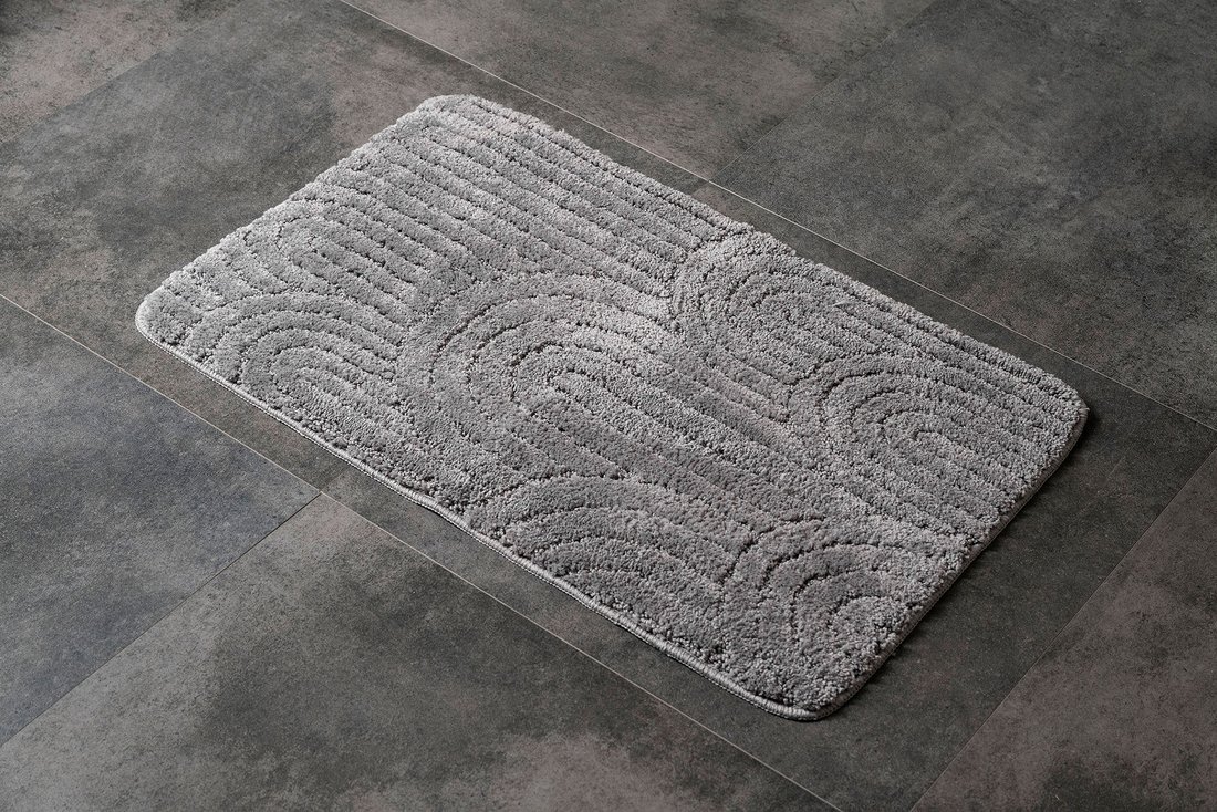 Aqualine RIST koupelnová předložka, 50x80cm, 100% polyester, protiskluz, šedá NI8593