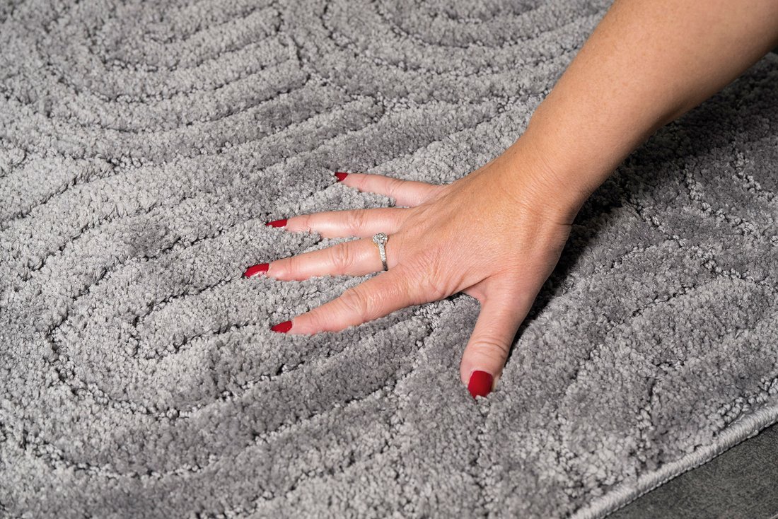 Aqualine RIST koupelnová předložka, 50x80cm, 100% polyester, protiskluz, šedá NI8593