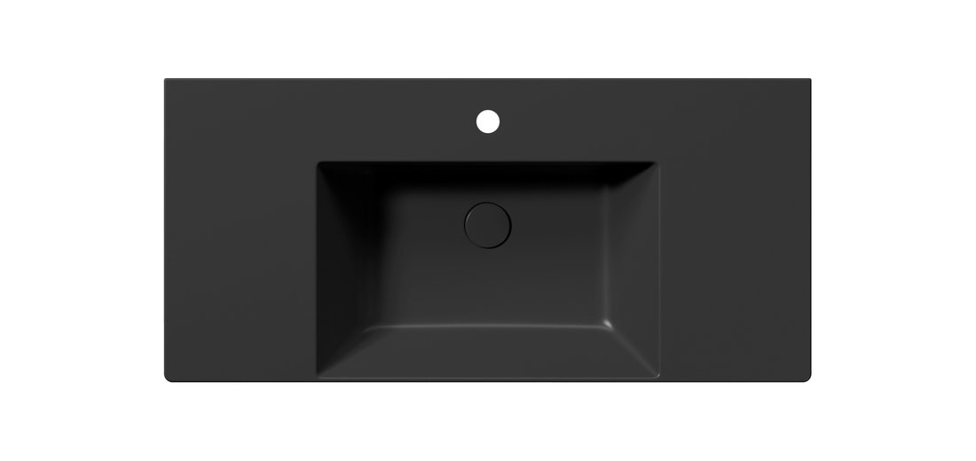 GSI KUBE X keramické umyvadlo 100x47cm, s odkládacími plochami, černá mat 9451126