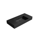 Photo: KUBE X ceramic washbasin 100x47cm with shelves, no tap hole, black matt