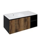 Photo: LOREA basin cabinet 100x46x51,5cm (70+30Pcm), left, oak collingwood/black matt