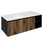 Photo: LOREA basin cabinet 120x46x51,5cm (90+30Pcm), left, oak collingwood/black matt