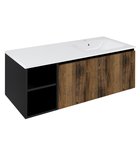 Photo: LOREA basin cabinet 120x46x51,5cm (30P+90cm), right, oak collingwood/black matt