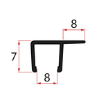 Photo: Svislé těsnění pro sklo 8mm, 2000mm, černá