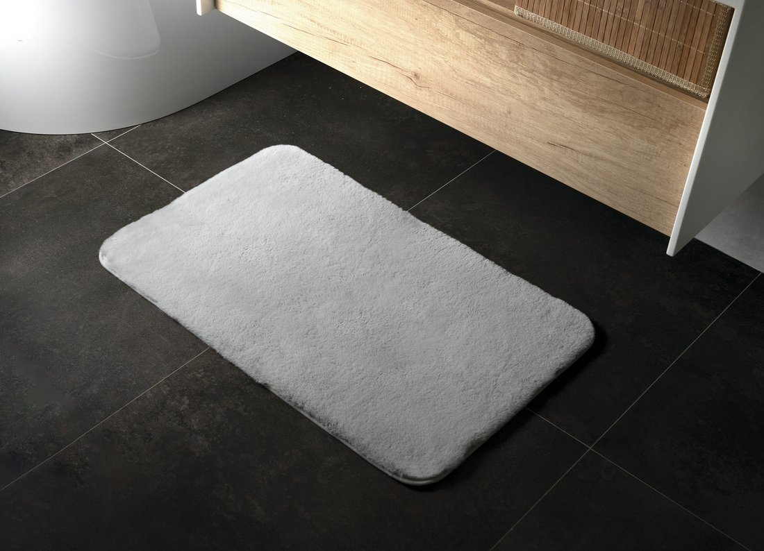 Gedy FUZZY koupelnová předložka, 60x100cm, 100% polyester, protiskluz, šedá 96FY100608
