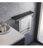 Photo: CLEO shelf with towel holder 500mm, black matt