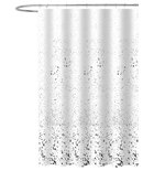 Photo: Shower curtain 180x180m, polyester, white, splashes