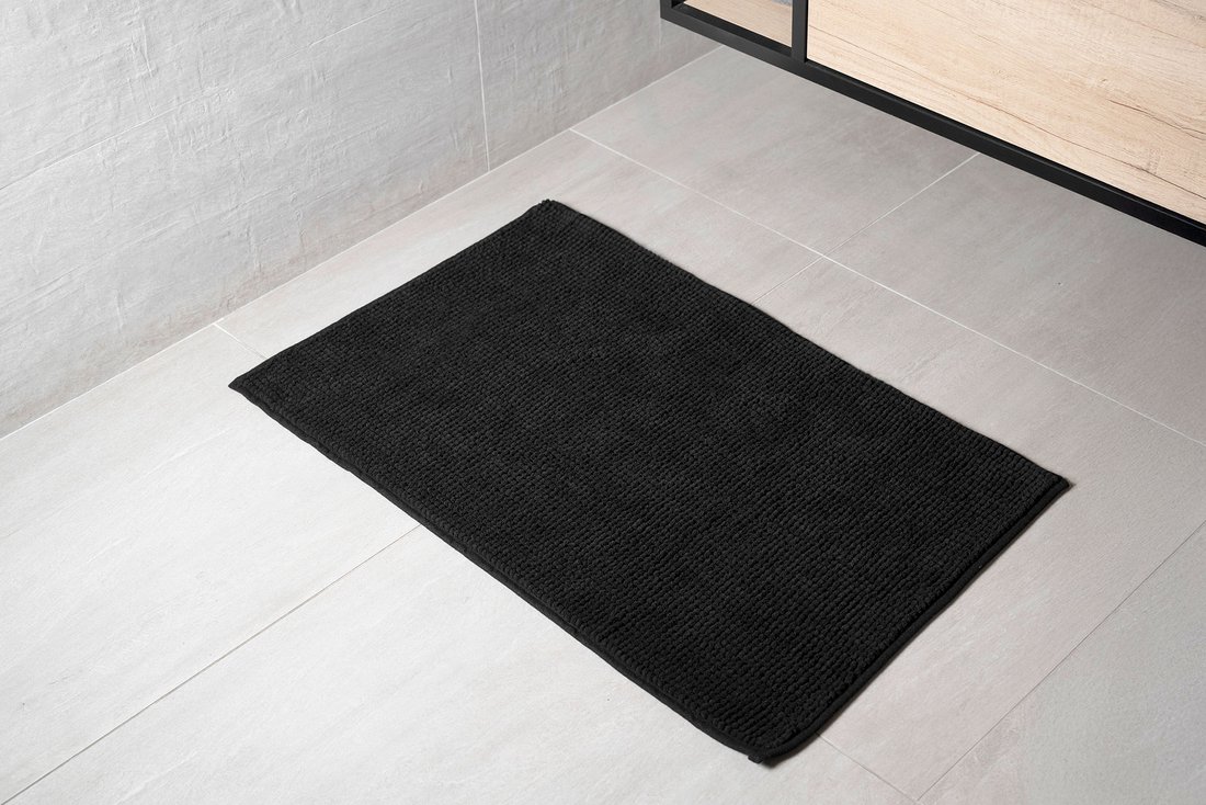 Aqualine CHENILL koupelnová předložka 50x80cm, 100% polyester, černá CH2014