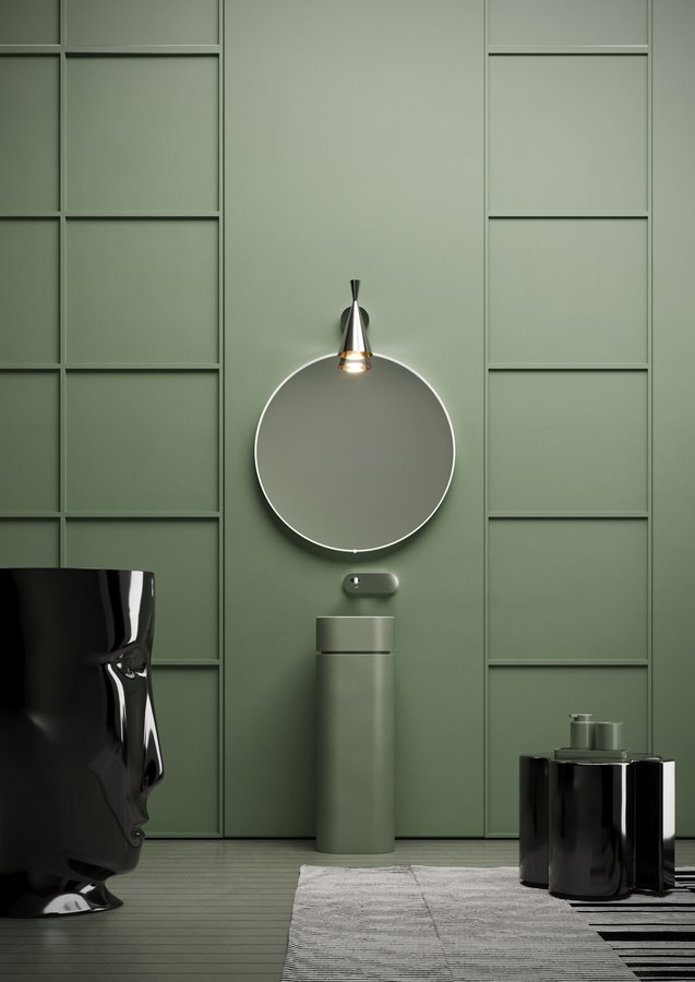 Kerasan HAKO keramické umyvadlo ke stěně, 30x88,5x30cm, verde mat 554311-1