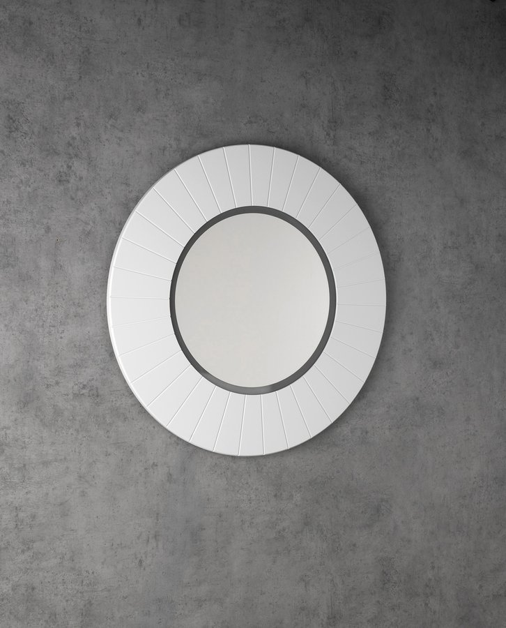 Sapho LUMIRO STRIP kulaté zrcadlo s LED osvětlením v rámu ø 90cm, bílá mat LR950-3131S