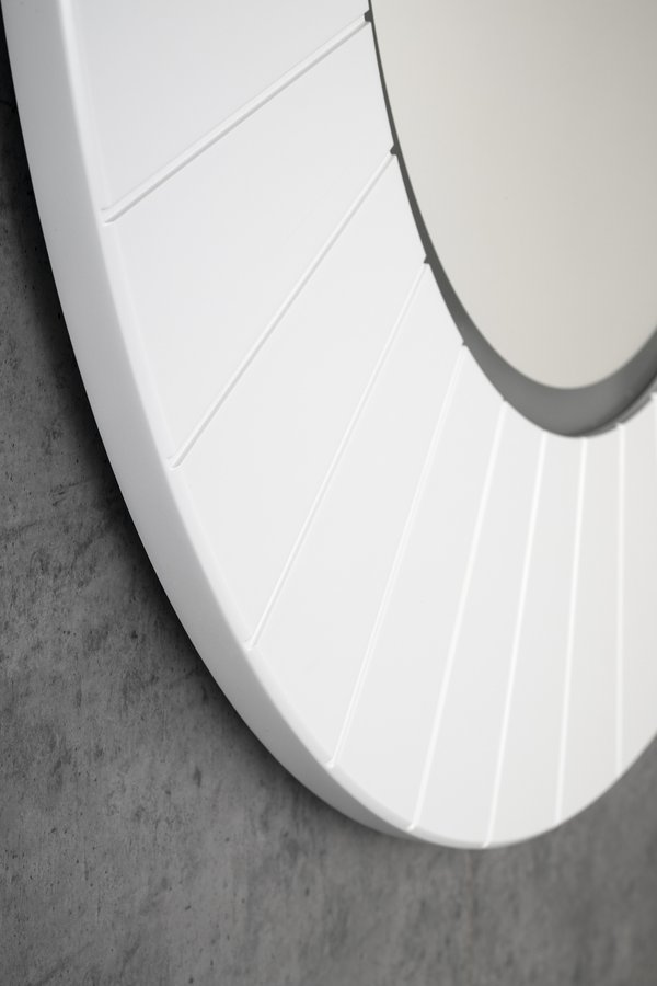 Sapho LUMIRO STRIP kulaté zrcadlo s LED osvětlením v rámu ø 90cm, bílá mat LR950-3131S