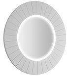 Photo: LUMIRO STRIP Spiegel mit LED-Beleuchtung im Rahmen, Rund, Durch. 90cm, Weiß matt