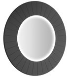 Photo: LUMIRO STRIP Spiegel mit LED-Beleuchtung im Rahmen, Rund, Durch. 90cm, Carina