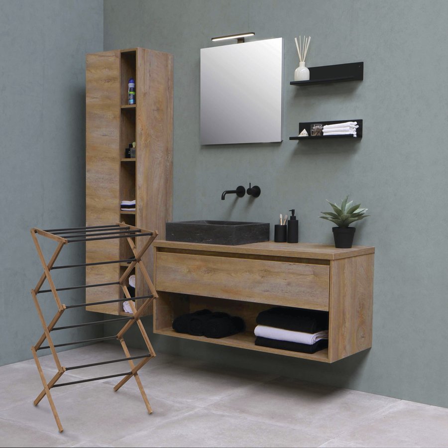 Aqualine CIKCAK skládací stojan na ručníky 73x97x39cm, jasan SP621